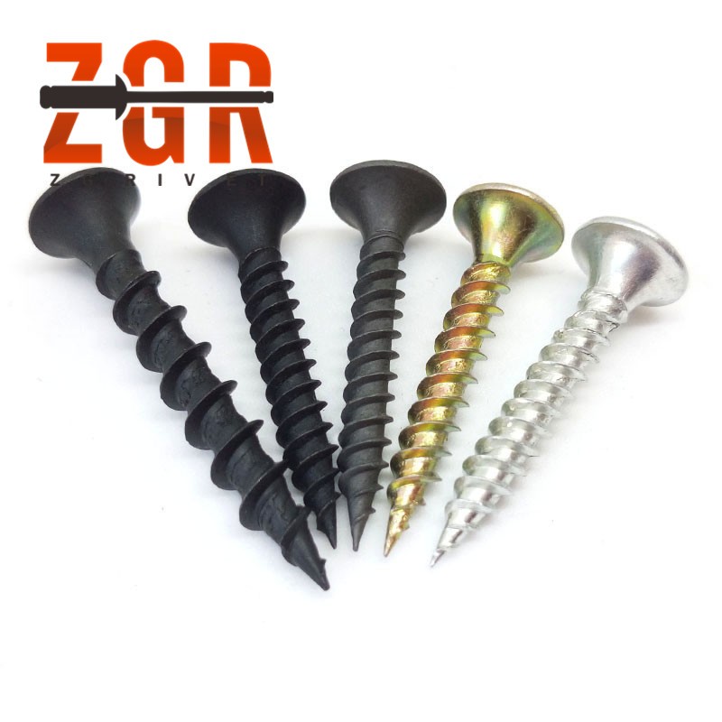 Wood Drywall Screw Black Phosphated Bugle Head Gypsum Screw 3.5*25 Mm Self Tapping Drywall Screws