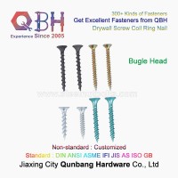 Qbh Carbon Stainless Steel Cross Recessed Csk Countersunk Phillips Drive Bugle Head Self Tapping Black Phosphated Drywall Wood Chipboard Dry Wall Fastener Screw